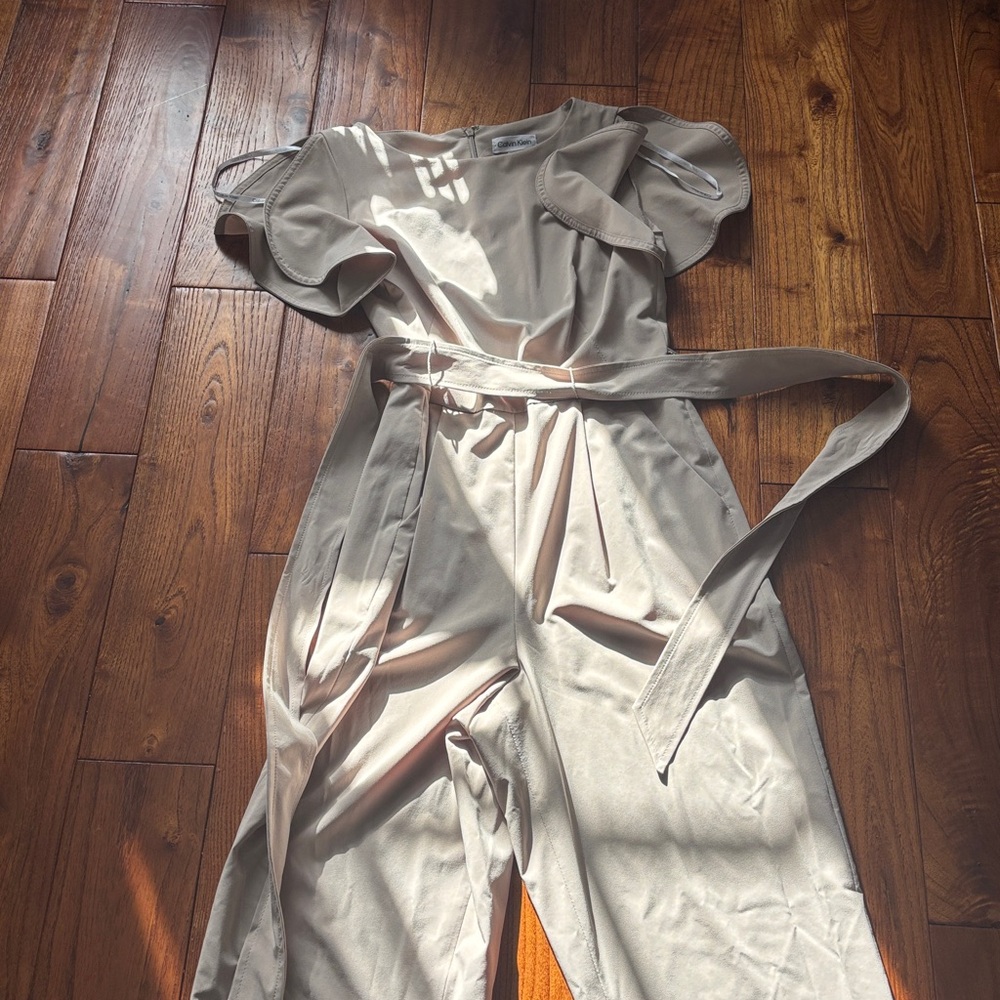 Calvin Klein Taupe Mini Dress with Belt